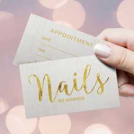 Nail Salon Manicurist Gold Script Appointment Afsprakenkaartje