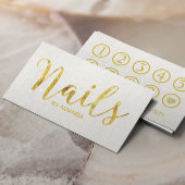 Nail Salon Manicurist Gold Script Loyalty Punch