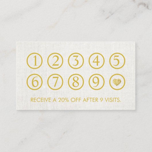 Nail Salon Manicurist Gold Script Loyalty Punch (Achterkant)