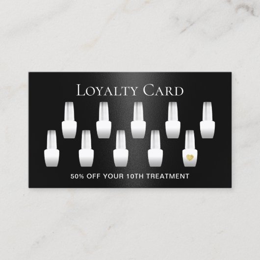 Nail Salon Manicurist Modern Black Beauty Loyalty (Voorkant)