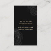 Nail Salon Manicurist Modern Black Gold Floral Visitekaartje (Achterkant)