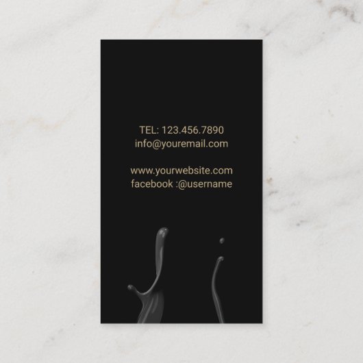 Nail Salon Manicurist Modern Black & Gold Visitekaartje (Achterkant)