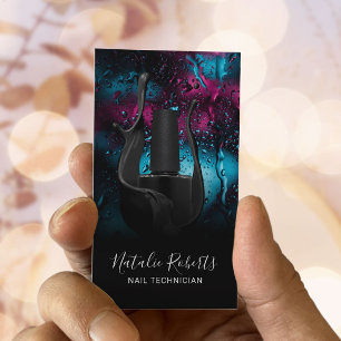Nail Salon Manicurist Modern Black Poolse fles Visitekaartje