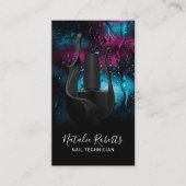 Nail Salon Manicurist Modern Black Poolse fles Visitekaartje (Voorkant)