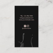 Nail Salon Manicurist Modern Black & Roos Gold Visitekaartje (Achterkant)