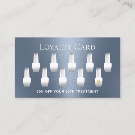 Nail Salon Manicurist Modern Dusty Blue Loyalty (Voorkant)