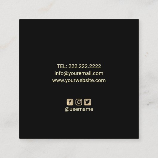 Nail Salon Manicurist Modern Gold Poolse fles Vierkante Visitekaartje (Achterkant)