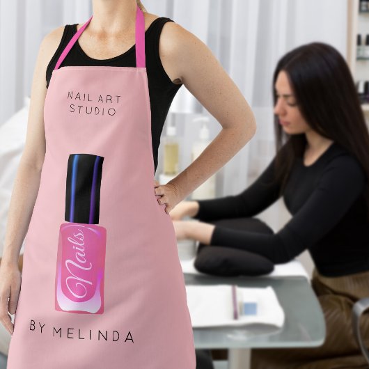 Nail salon manicurist modern roze pools schort