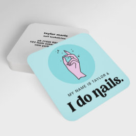 Nail Salon Manicurist Moderne Retro Vierkante Visitekaartje