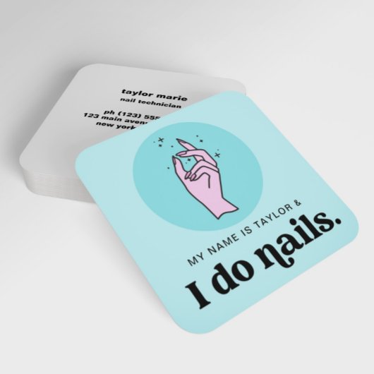 Nail Salon Manicurist Moderne Retro Vierkante Visitekaartje