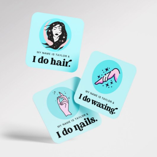 Nail Salon Manicurist Moderne Retro Vierkante Visitekaartje