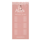 Nail Salon Manicurist Roos Gold Drivers Prijslijst Reclamekaart (Voorkant)