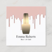 Nail Salon Manicurist Roos Gold Driving Vierkante Visitekaartje (Voorkant)