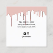 Nail Salon Manicurist Roos Gold Driving Vierkante Visitekaartje (Achterkant)