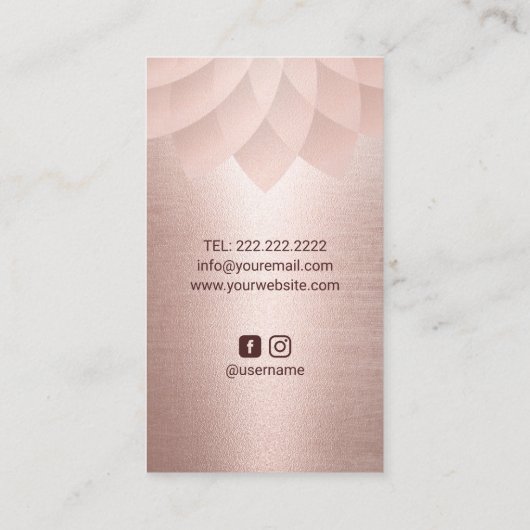 Nail Salon Manicurist Roos Gouden Poolse flesje Visitekaartje (Achterkant)