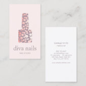 Nail Salon, Mauve Pink Manicurist Poolse fles Visitekaartje (Voorkant / Achterkant)