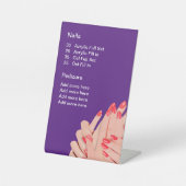 Nail Salon Menu Sjabloon Reclamebord Met Voetstuk (Voorkant)