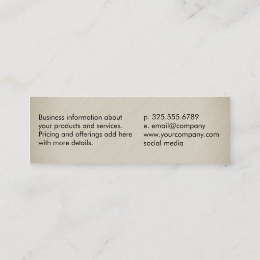 Nail Salon Mini Visitekaartje (Achterkant)