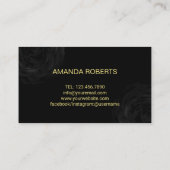 Nail Salon Modern Black & Gold Floral Visitekaartje (Achterkant)