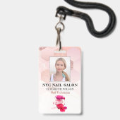 Nail Salon | Modern Employee Photo ID Badge (Voorzijde met lanyard)