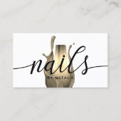 Nail Salon Modern Gold Poolse bottelaar Visitekaartje (Voorkant)