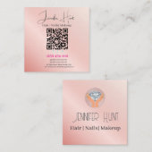 Nail Salon Modern Minimalist Vierkante Visitekaartje (Voorkant / Achterkant)