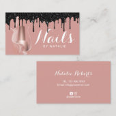 Nail Salon Modern Roos Gold Black Drivers Manicuri Visitekaartje (Voorkant / Achterkant)