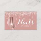 Nail Salon Modern Roos Gold Drivers Manicurist Visitekaartje (Voorkant)