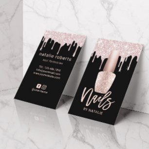 Nail Salon Modern Roos Gold Drivers Nail Manicuris Visitekaartje