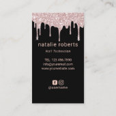 Nail Salon Modern Roos Gold Drivers Nail Manicuris Visitekaartje (Achterkant)