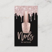 Nail Salon Modern Roos Gold Drivers Nail Manicuris Visitekaartje (Voorkant)