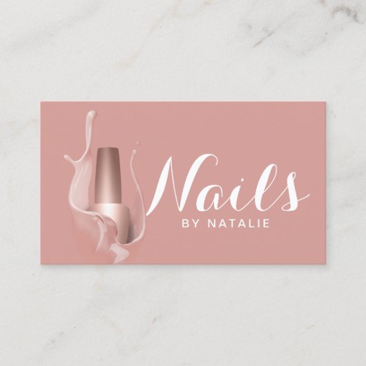 Nail Salon Modern Roos Gold Pools Visitekaartje (Voorkant)