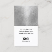 Nail Salon Modern Silver en White Splash Manicuris Visitekaartje (Achterkant)