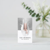 Nail Salon Modern Silver en White Splash Manicuris Visitekaartje (Staand voorkant)