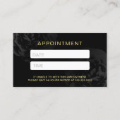 Nail Salon Modern Stripes Black Floral Appointes Afsprakenkaartje (Achterkant)