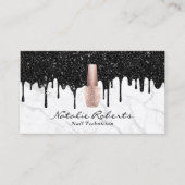 Nail Salon Modern - zwarte drift marmermanicure Klantenkaartje (Voorkant)