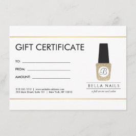 Nail Salon Monogram op Gold Glitter - Gift Kaart