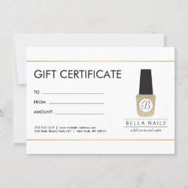 Nail Salon Monogram op Gold Glitter - Gift Kaart