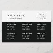 Nail Salon Monogram op Gold Glitter Nail Poolse Flyer (Achterkant)