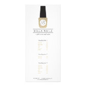 Nail Salon Monogram op Gold Glitter Nail Poolse Reclamekaart (Voorkant)