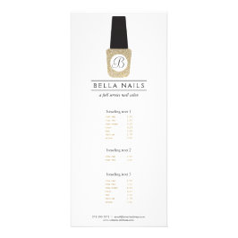 Nail Salon Monogram op Gold Glitter Nail Poolse Reclamekaart