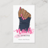 Nail Salon Nail Stylist Nail Artist Beauful Hand Visitekaartje (Voorkant)