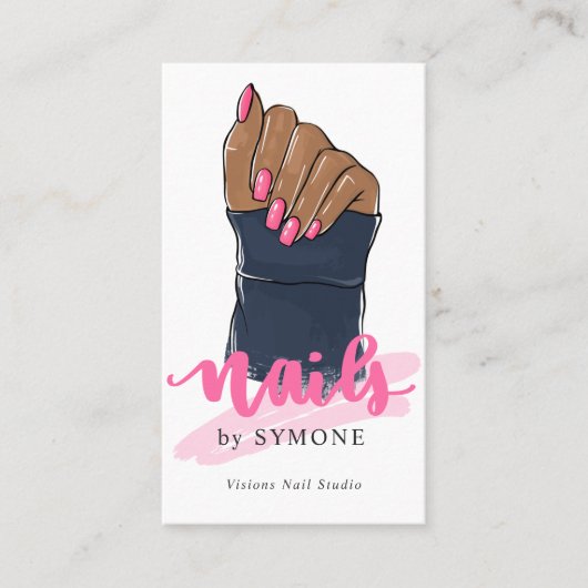 Nail Salon Nail Stylist Nail Artist Beauful Hand Visitekaartje (Voorkant)