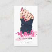 Nail Salon Nail Stylist Nail Tech Manicured Hand B Visitekaartje (Voorkant)