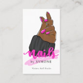 Nail Salon | Nail Tech | Nail Artist | Trendy Pink Visitekaartje (Voorkant)