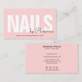 Nail Salon | Nail Tech | Nail Stylist Blush Pink Visitekaartje (Voorkant / Achterkant)
