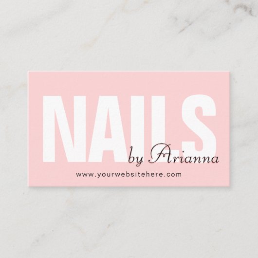 Nail Salon | Nail Tech | Nail Stylist Blush Pink Visitekaartje (Voorkant)