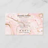 Nail Salon | Nail Tech | Nail Stylist Marmer Pink Visitekaartje (Achterkant)