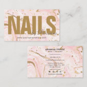 Nail Salon | Nail Tech | Nail Stylist Marmer Pink Visitekaartje (Voorkant / Achterkant)