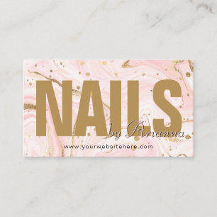 Nail Salon   Nail Tech   Nail Stylist Marmer Pink Visitekaartje